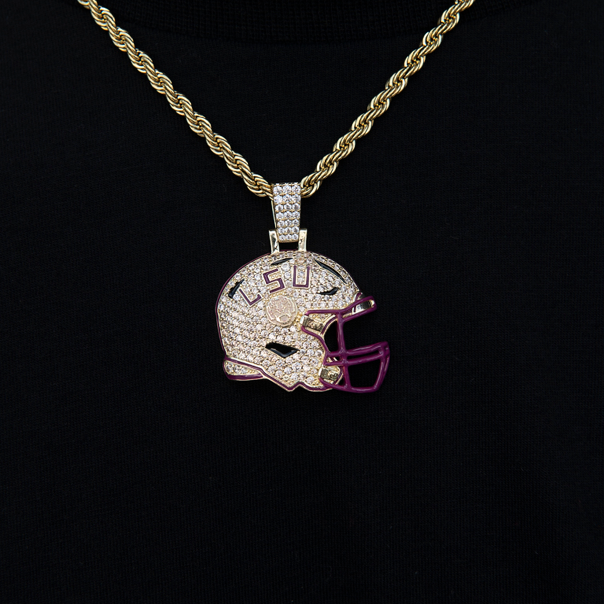 LSU Tigers Official NCAA Football Helmet Pendant