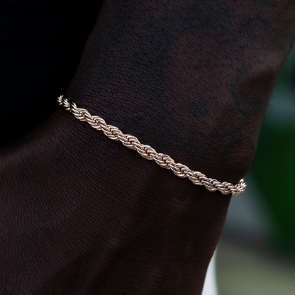Rope Bracelet in Rose Gold- 4mm
