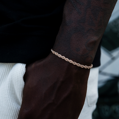 Rope Bracelet in Rose Gold- 4mm
