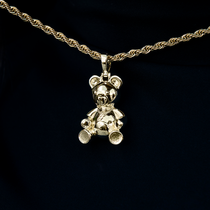 Cuban Cub Bear Pendant in Yellow Gold