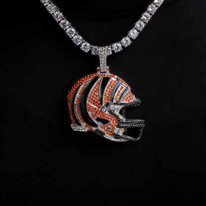 2025 Cincinnati Bengals Team Helmet Pendant - White Gold