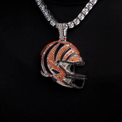2025 Cincinnati Bengals Team Helmet Pendant - White Gold
