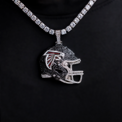 2025 Atlanta Falcons Team Helmet Pendant- White Gold