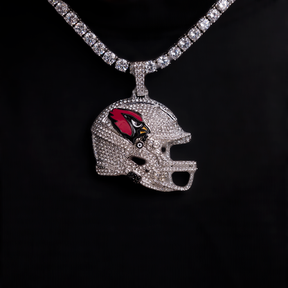 2025 Arizona Cardinals Team Helmet Pendant - White Gold