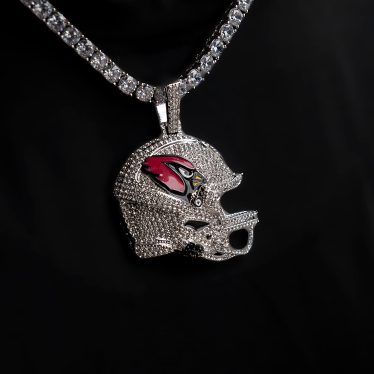 2025 Arizona Cardinals Team Helmet Pendant - White Gold