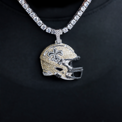 2025 New Orleans Saints Team Helmet Pendant - White Gold