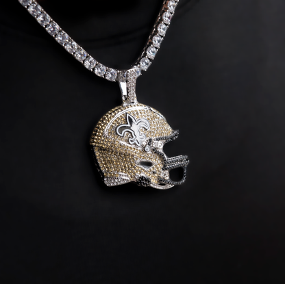 2025 New Orleans Saints Team Helmet Pendant - White Gold