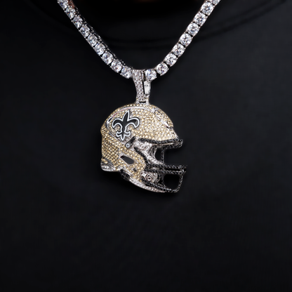 2025 New Orleans Saints Team Helmet Pendant - White Gold