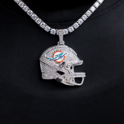 2025 Miami Dolphins Team Helmet Pendant  - White Gold