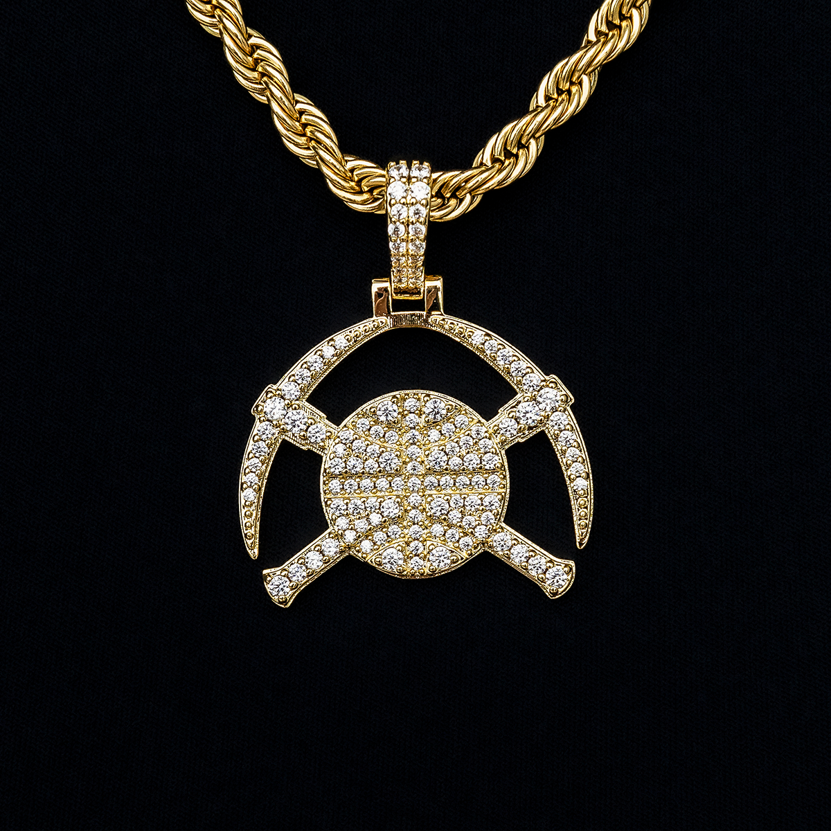 Denver Nuggets Official NBA Micro Logo Pendant in Yellow Gold