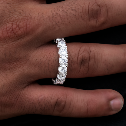 5mm Eternity Band Ring in White Gold Vermeil