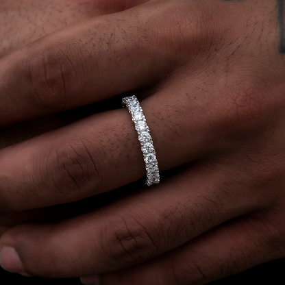 3mm Eternity Band Ring in White Gold Vermeil