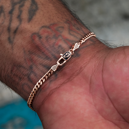 Micro Cuban Bracelet in Rose Gold- 3mm