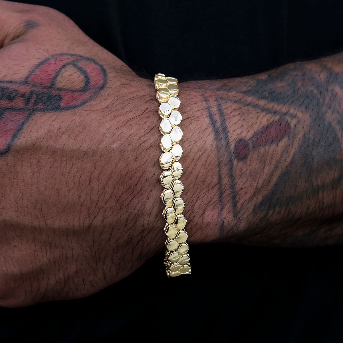 4mm Flat Snake Link Bracelet - Yellow Gold