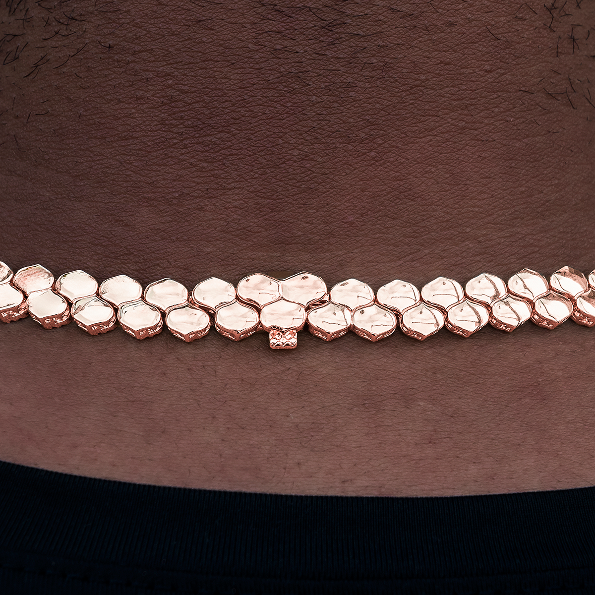Flat Snake Link Chain in Rose Gold -4mm