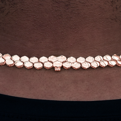 Flat Snake Link Chain in Rose Gold -4mm