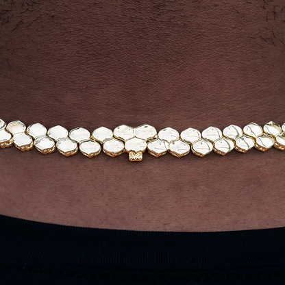 Flat Snake Link Chain in Yellow Gold -4mm