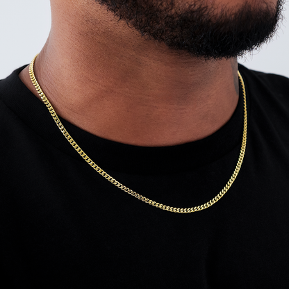 Micro Cuban in Yellow Gold- 3mm