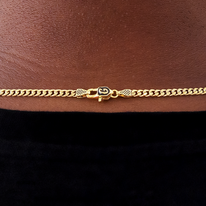 Micro Cuban in Yellow Gold- 3mm