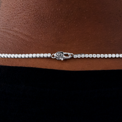 Micro Tennis Necklace in White Gold