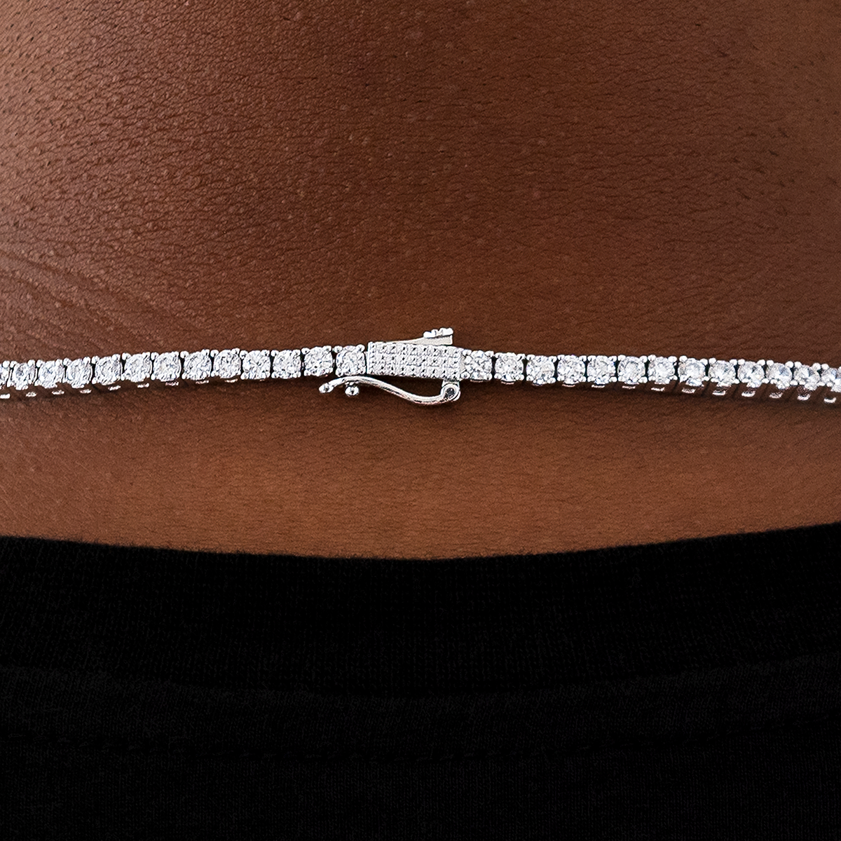 Diamond Tennis Necklace in White Gold- 3mm