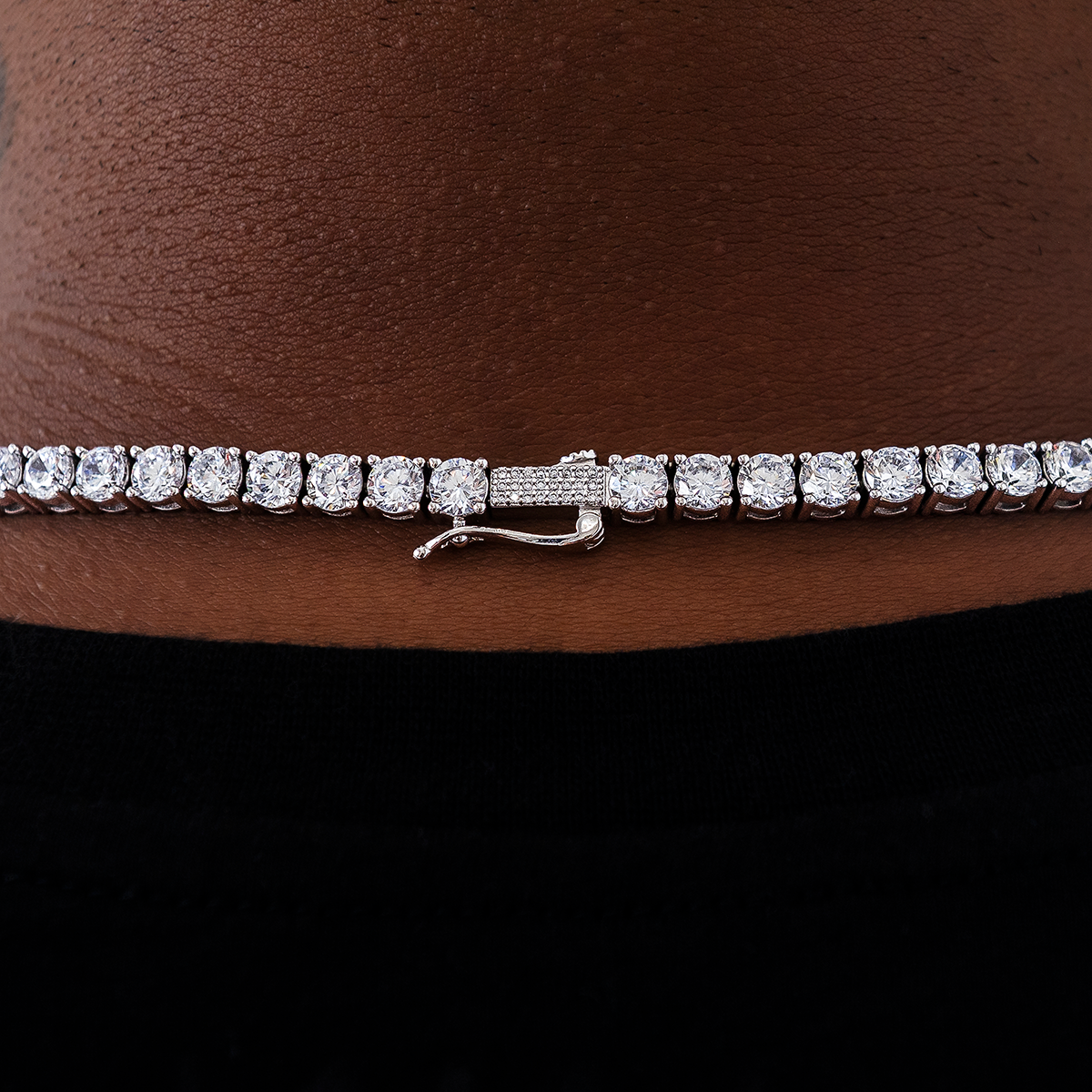 Diamond Tennis Necklace in White Gold- 5mm