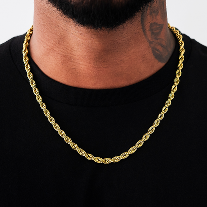 Rope Chain in Yellow Gold- 6mm
