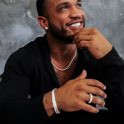 Diamond Tennis Necklace in White Gold- 3mm