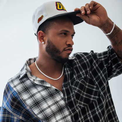 Micro Diamond Prong Cuban Necklace in White Gold - 6mm