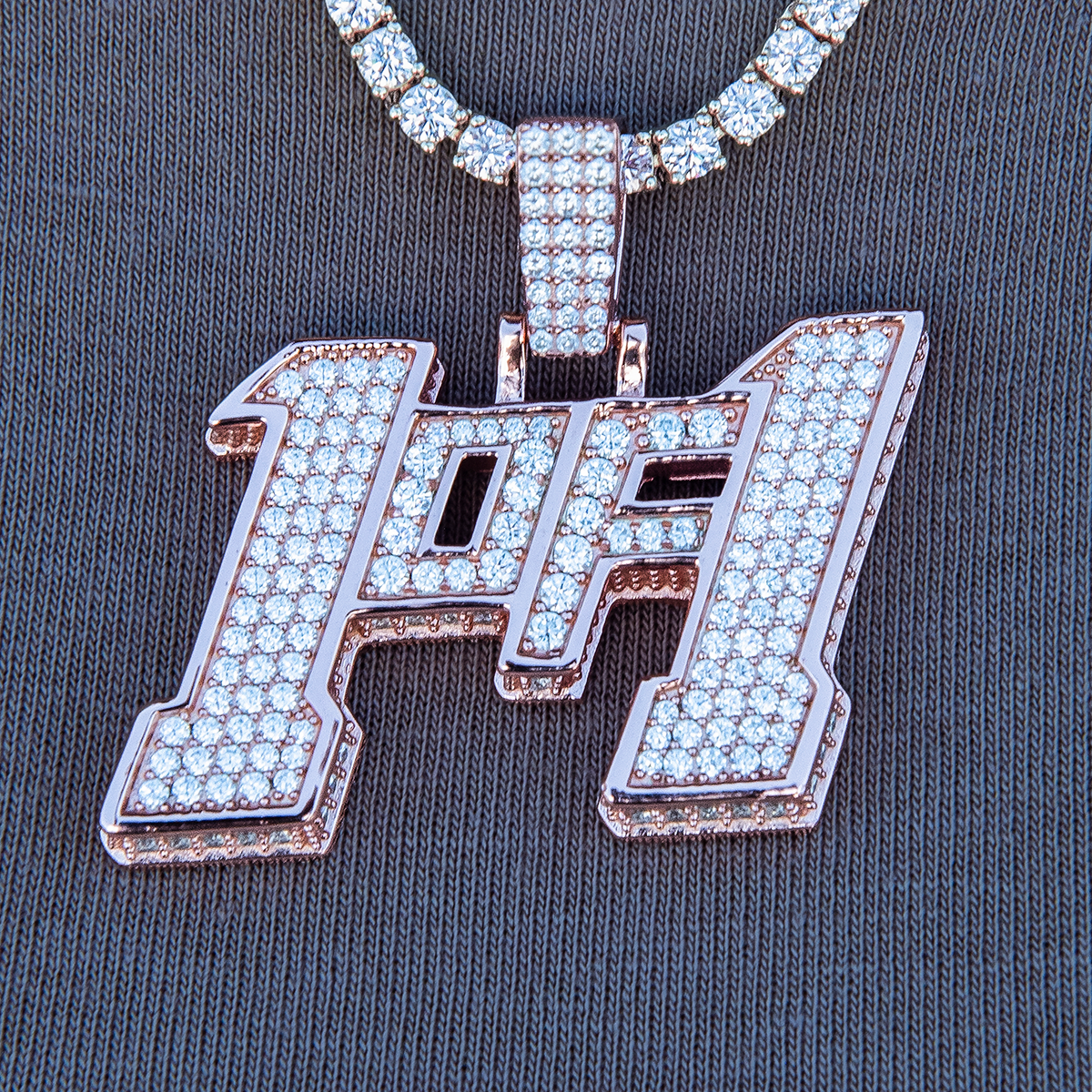 Men's Moissanite 1of1 Pendant in Rose Gold Vermeil