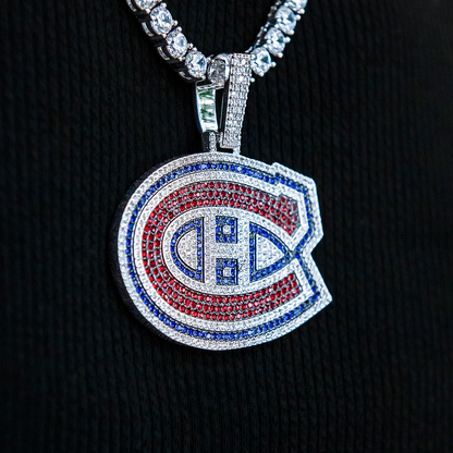 Montreal Canadiens Official NHL Logo Pendant - White Gold