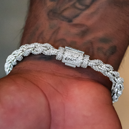 Diamond Rope Chain Bracelet in White Gold- 8mm