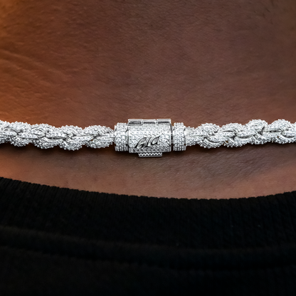 Diamond Rope Chain in White Gold- 8mm