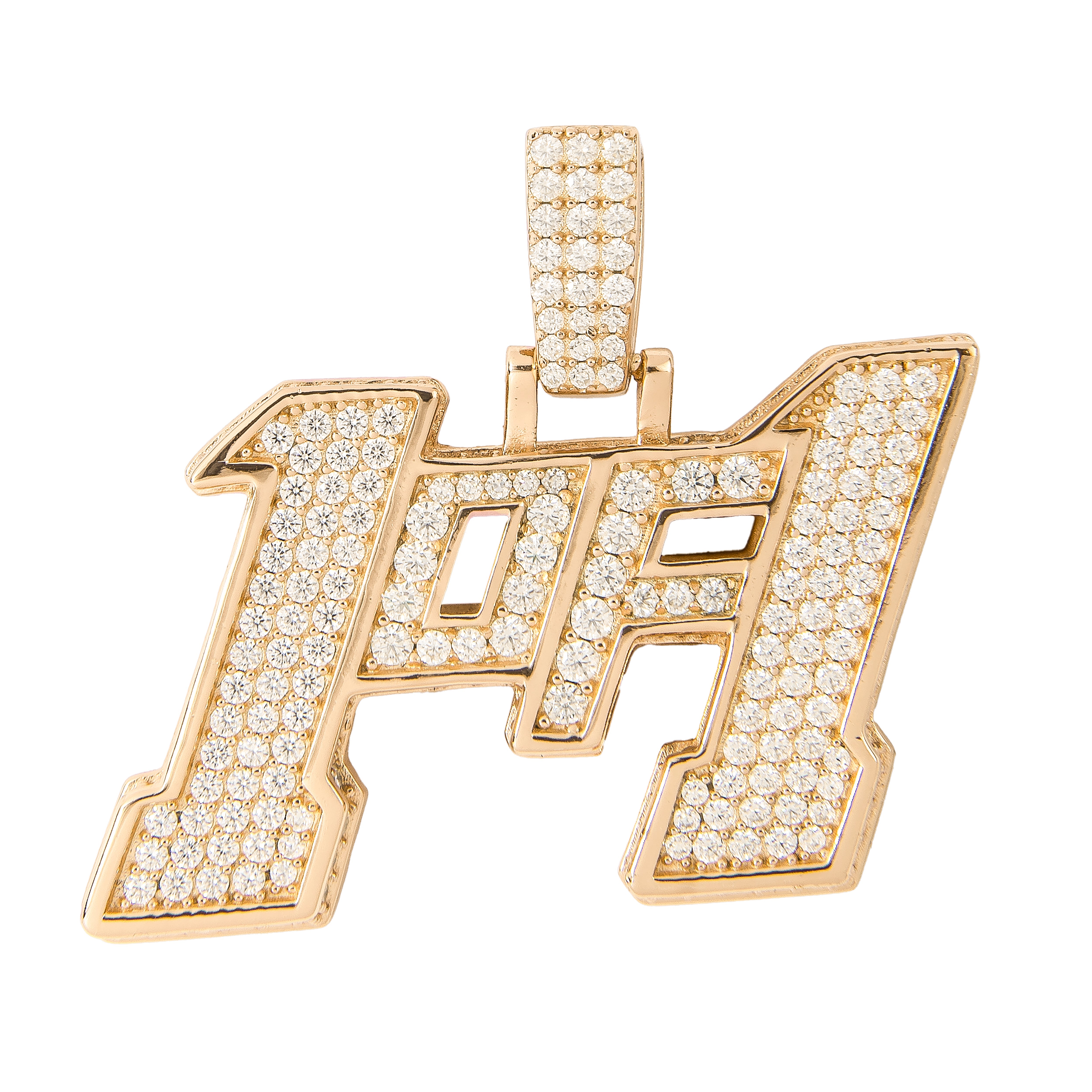 Men's Moissanite 1of1 Pendant in Yellow Gold Vermeil