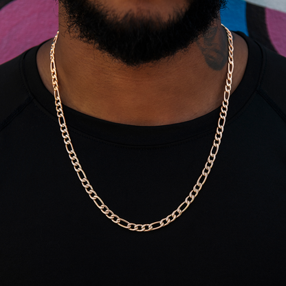 Figaro Chain in Rose Gold- 6mm