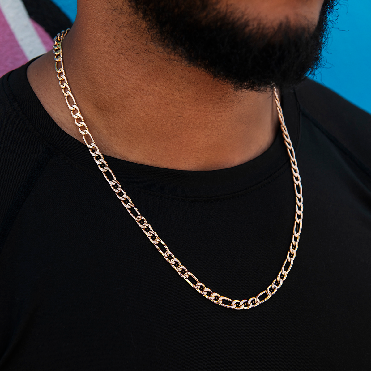 Figaro Chain in Rose Gold- 6mm