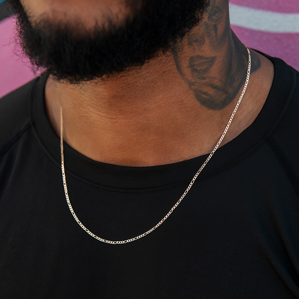 Figaro Chain in Rose Gold- 2mm