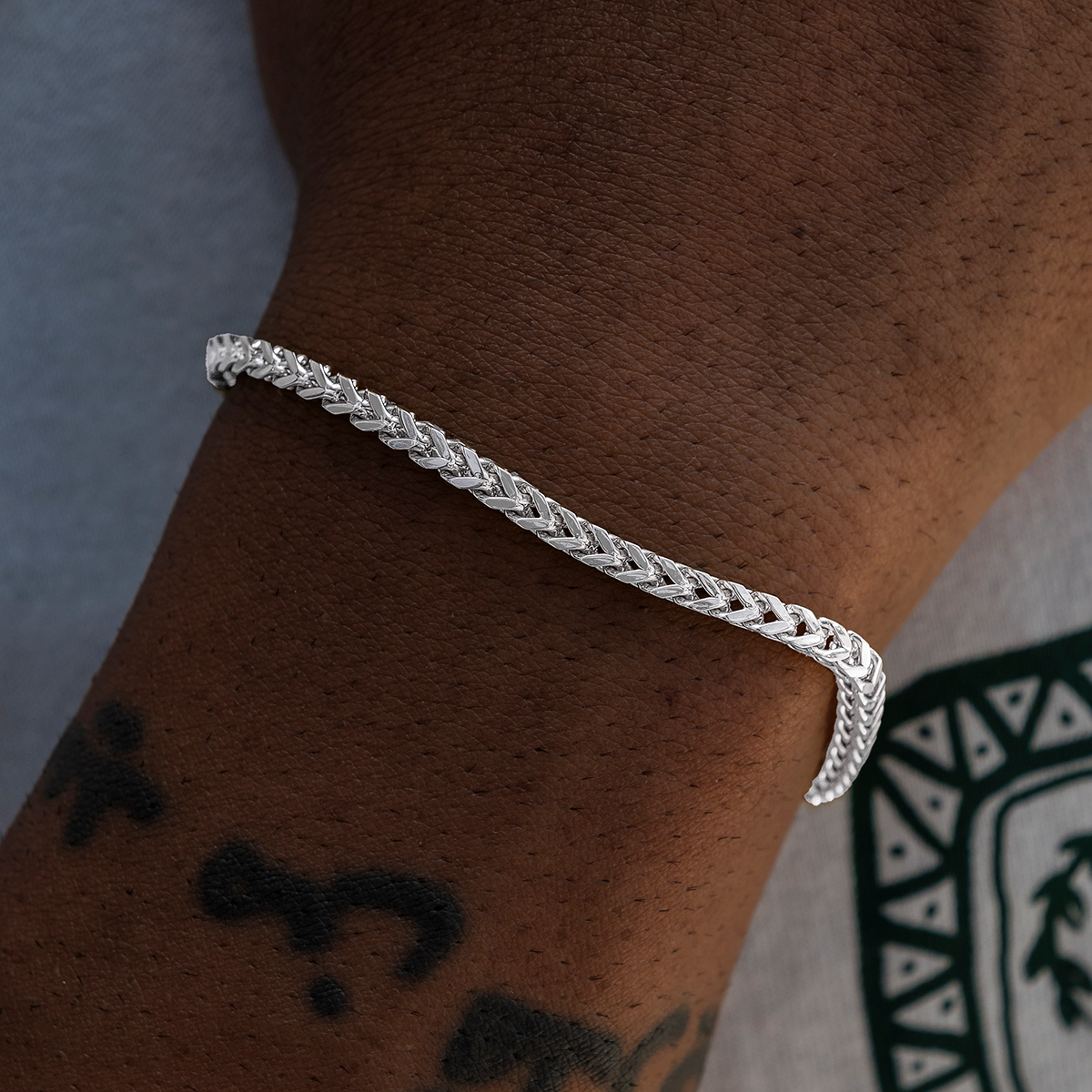Franco Bracelet in White Gold- 3mm