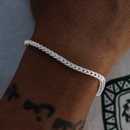 Franco Bracelet in White Gold- 3mm