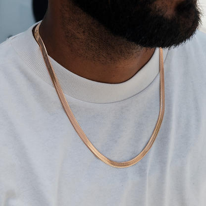 Herringbone Chain in Rose Gold- 8mm