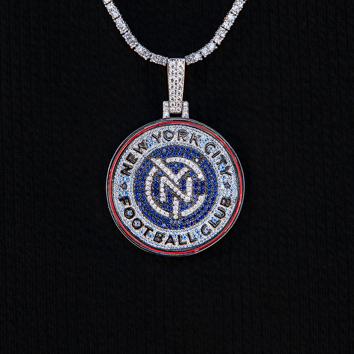 New York City FC Official MLS Logo Pendant in White Gold