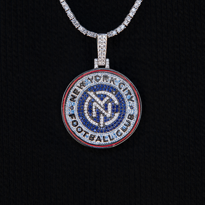 New York City FC Official MLS Logo Pendant in White Gold