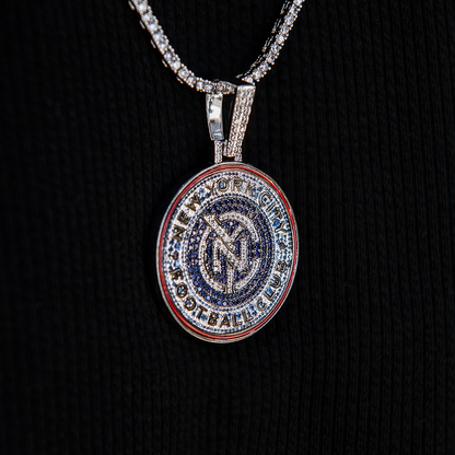 New York City FC Official MLS Logo Pendant in White Gold