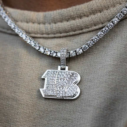 Cincinnati Bengals Official NFL Micro Logo Pendant - White Gold