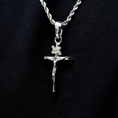 Crucifix Pendant in White Gold