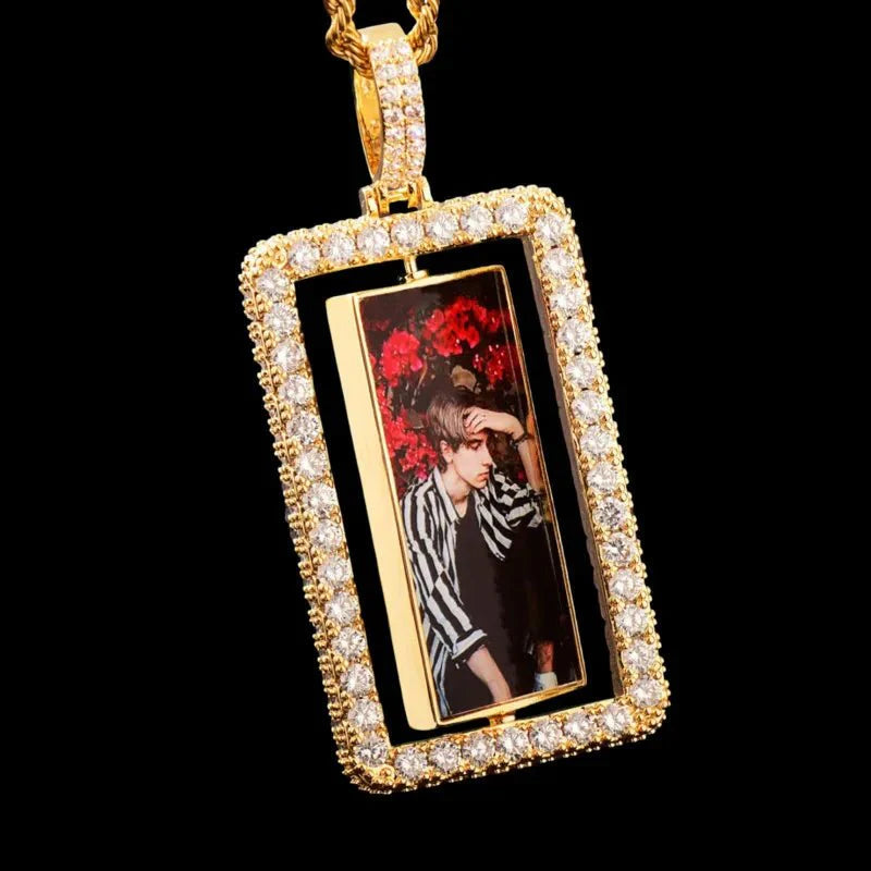 3D Custom Rotating Rectangular Pendant - 32mm