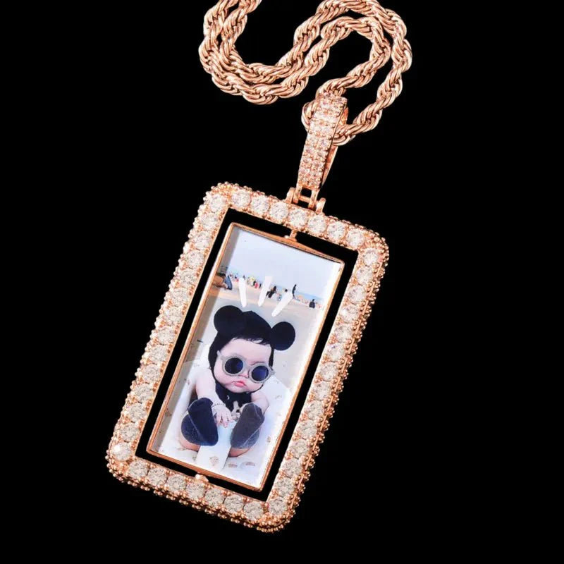 3D Custom Rotating Rectangular Pendant - 32mm