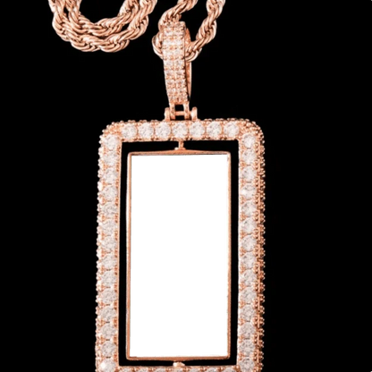 3D Custom Rotating Rectangular Pendant - 32mm