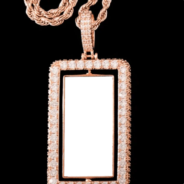 3D Custom Rotating Rectangular Pendant - 32mm