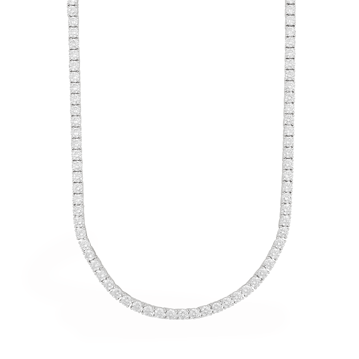 Men's Moissanite Diamond Tennis Chain in White Gold Vermeil- 3mm